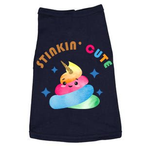 Stinkin Cute Rainbow Poop Unicorn Emoji Doggie Tank