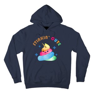 Stinkin Cute Rainbow Poop Unicorn Emoji Hoodie