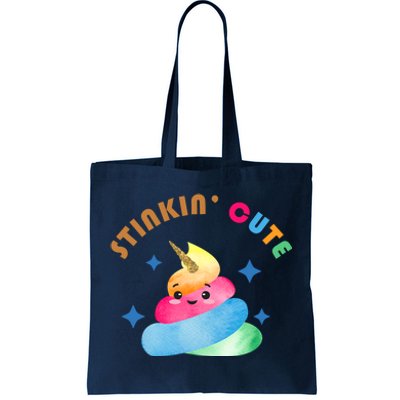 Stinkin Cute Rainbow Poop Unicorn Emoji Tote Bag