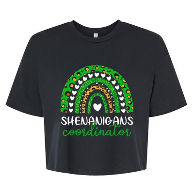 Shenanigans Coordinator Rainbow St Patricks Day Teacher Mom Bella+Canvas Jersey Crop Tee