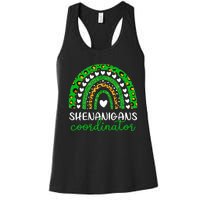 Shenanigans Coordinator Rainbow St Patricks Day Teacher Mom Women's Racerback Tank