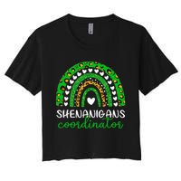 Shenanigans Coordinator Rainbow St Patricks Day Teacher Mom Women's Crop Top Tee