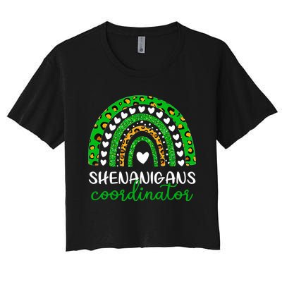 Shenanigans Coordinator Rainbow St Patricks Day Teacher Mom Women's Crop Top Tee