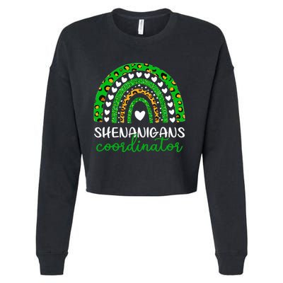 Shenanigans Coordinator Rainbow St Patricks Day Teacher Mom Cropped Pullover Crew