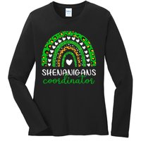 Shenanigans Coordinator Rainbow St Patricks Day Teacher Mom Ladies Long Sleeve Shirt