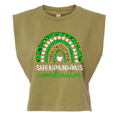 Shenanigans Coordinator Rainbow St Patricks Day Teacher Mom Garment-Dyed Women's Muscle Tee