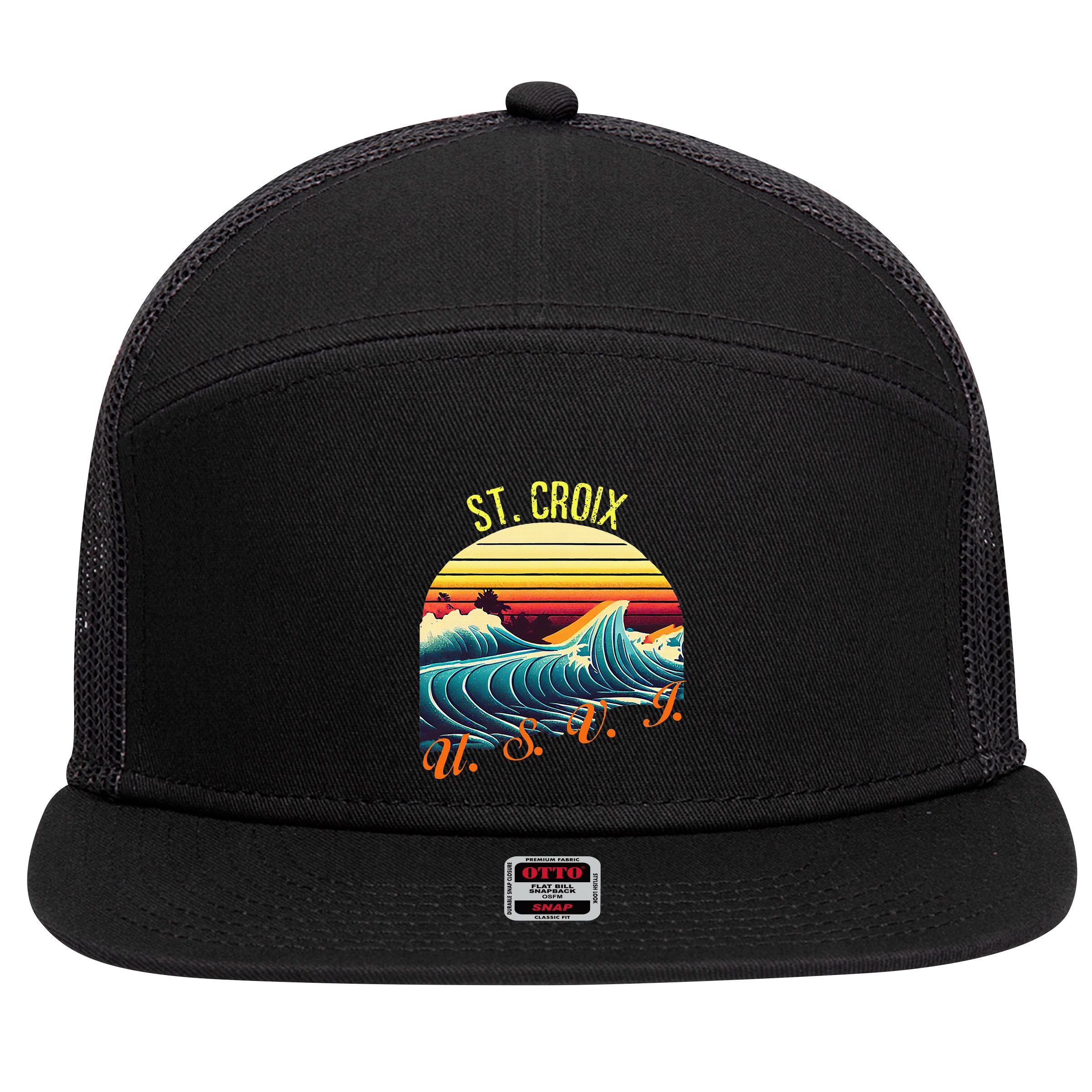 St. Croix Retro Surf Apparel & Beachwear St. Croix 7 Panel Mesh Trucker Snapback Hat