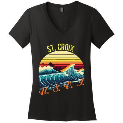 St. Croix Retro Surf Apparel & Beachwear St. Croix Women's V-Neck T-Shirt