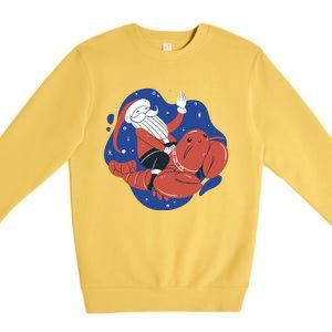 Santa Claus Riding Lobster Premium Crewneck Sweatshirt