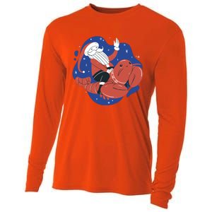 Santa Claus Riding Lobster Cooling Performance Long Sleeve Crew