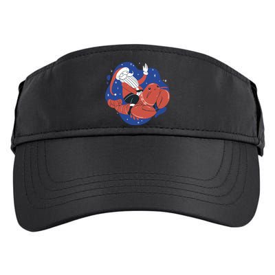Santa Claus Riding Lobster Adult Drive Performance Visor