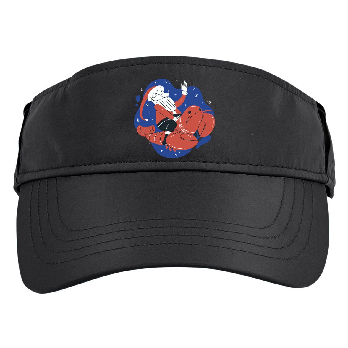Santa Claus Riding Lobster Adult Drive Performance Visor