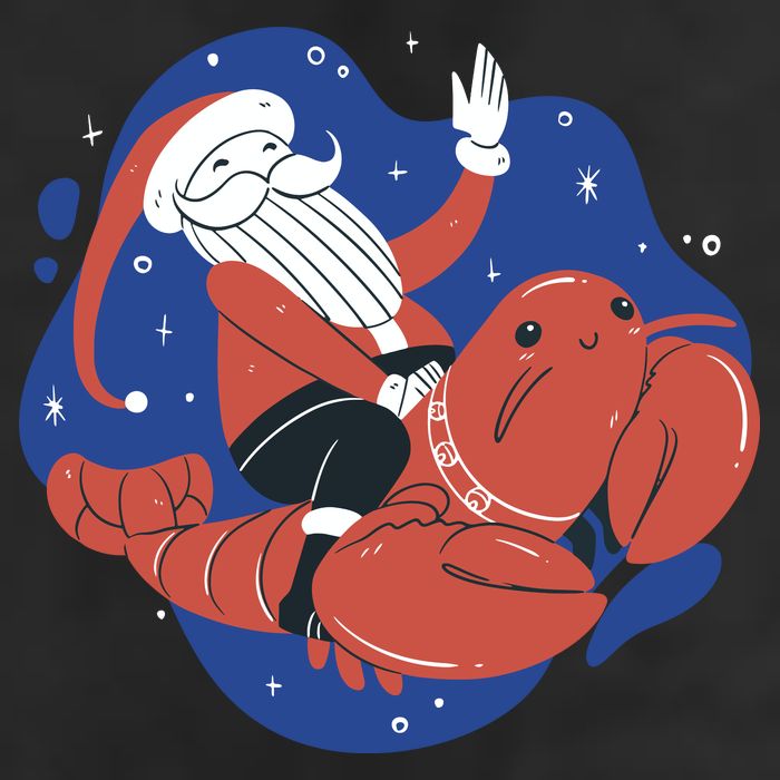 Santa Claus Riding Lobster Adult Drive Performance Visor