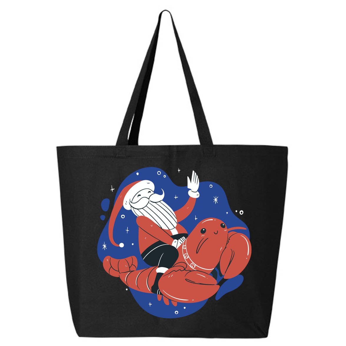 Santa Claus Riding Lobster 25L Jumbo Tote