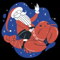 Santa Claus Riding Lobster Zip Tote Bag