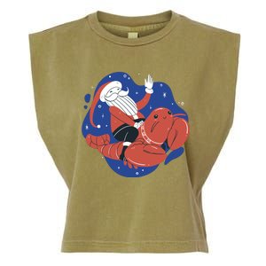 Santa Claus Riding Lobster Garment-Dyed Women's Muscle Tee