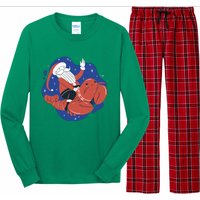 Santa Claus Riding Lobster Long Sleeve Pajama Set