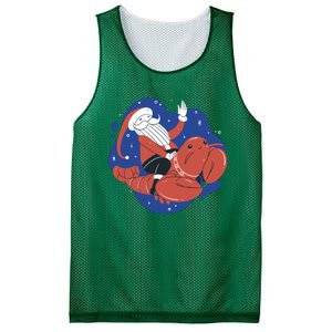 Santa Claus Riding Lobster Mesh Reversible Basketball Jersey Tank