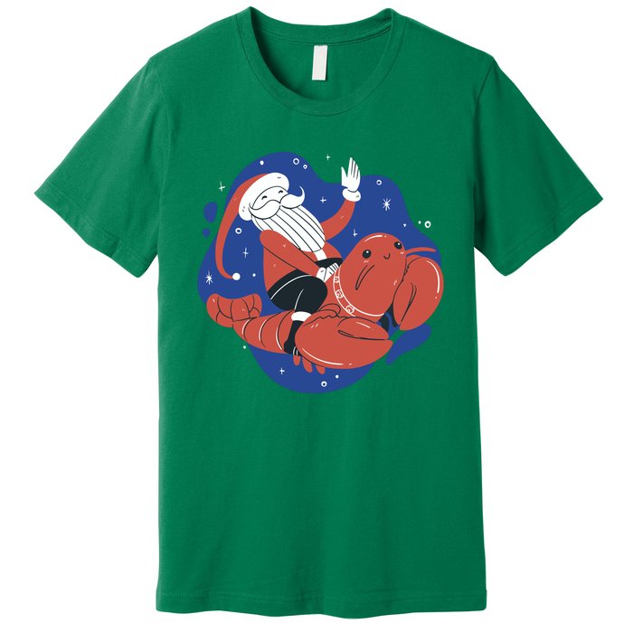 Santa Claus Riding Lobster Premium T-Shirt