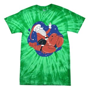 Santa Claus Riding Lobster Tie-Dye T-Shirt