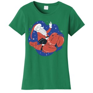 Santa Claus Riding Lobster Women's T-Shirt