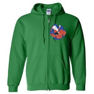 Santa Claus Riding Lobster Full Zip Hoodie