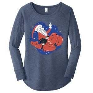 Santa Claus Riding Lobster Women's Perfect Tri Tunic Long Sleeve Shirt