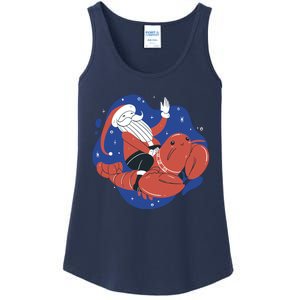 Santa Claus Riding Lobster Ladies Essential Tank