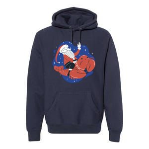 Santa Claus Riding Lobster Premium Hoodie