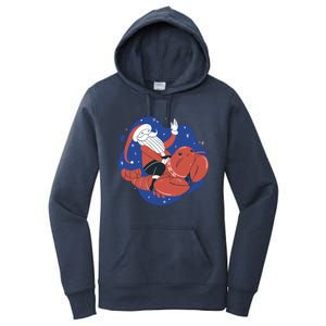 Santa Claus Riding Lobster Women's Pullover Hoodie