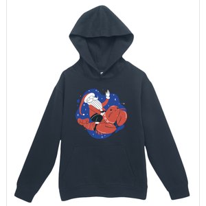 Santa Claus Riding Lobster Urban Pullover Hoodie