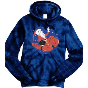 Santa Claus Riding Lobster Tie Dye Hoodie