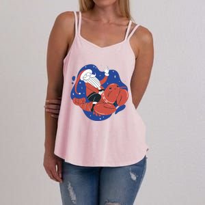 Santa Claus Riding Lobster Women's Strappy Tank