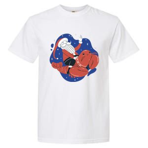 Santa Claus Riding Lobster Garment-Dyed Heavyweight T-Shirt