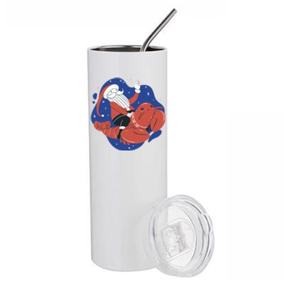 Santa Claus Riding Lobster Stainless Steel Tumbler