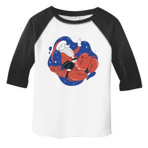 Santa Claus Riding Lobster Toddler Fine Jersey T-Shirt