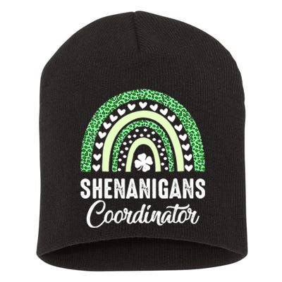 Shenanigans Coordinator Rainbow St Patricks Day Teacher Gift Short Acrylic Beanie