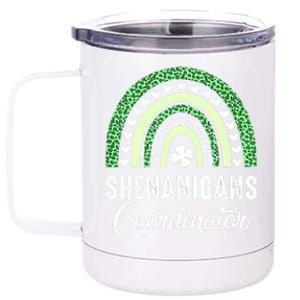 Shenanigans Coordinator Rainbow St Patricks Day Teacher Gift 12 oz Stainless Steel Tumbler Cup