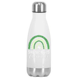 Shenanigans Coordinator Rainbow St Patricks Day Teacher Gift Stainless Steel Insulated Water Bottle