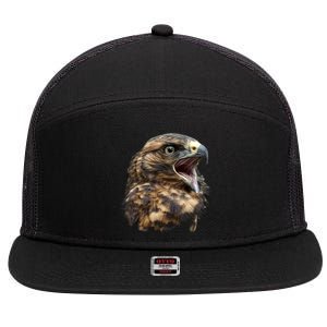 Screaming Hawk Wildlife 7 Panel Mesh Trucker Snapback Hat