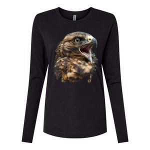 Screaming Hawk Wildlife Womens Cotton Relaxed Long Sleeve T-Shirt