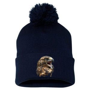 Screaming Hawk Wildlife Pom Pom 12in Knit Beanie