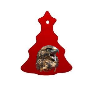 Screaming Hawk Wildlife Ceramic Tree Ornament