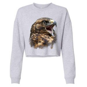 Screaming Hawk Wildlife Cropped Pullover Crew