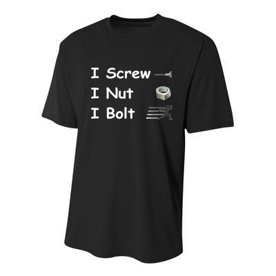 Screw A Nut Bolt Youth Performance Sprint T-Shirt