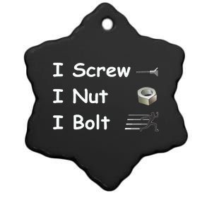 Screw A Nut Bolt Ceramic Star Ornament