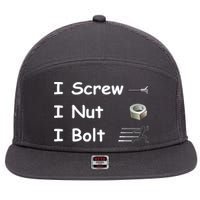 Screw A Nut Bolt 7 Panel Mesh Trucker Snapback Hat