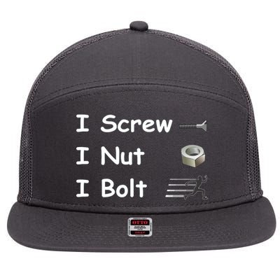 Screw A Nut Bolt 7 Panel Mesh Trucker Snapback Hat