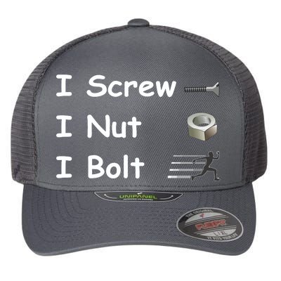 Screw A Nut Bolt Flexfit Unipanel Trucker Cap