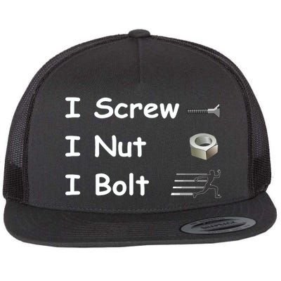 Screw A Nut Bolt Flat Bill Trucker Hat